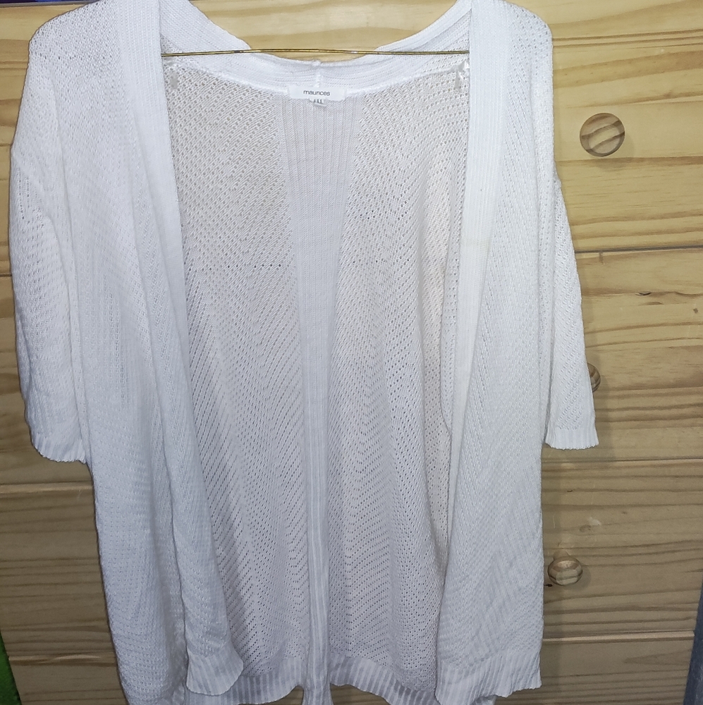 White sweater/ cardigan size 2 Marurices